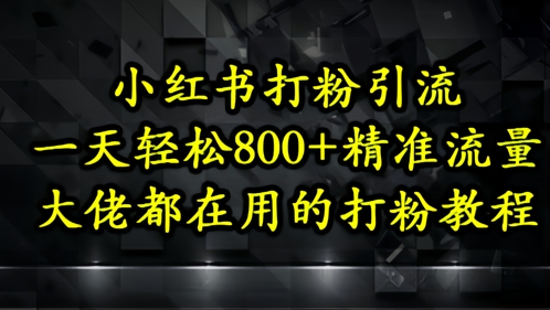 小红书打粉引流，一天轻松500+精准流量，大佬都在用的打粉教程-朽念云创