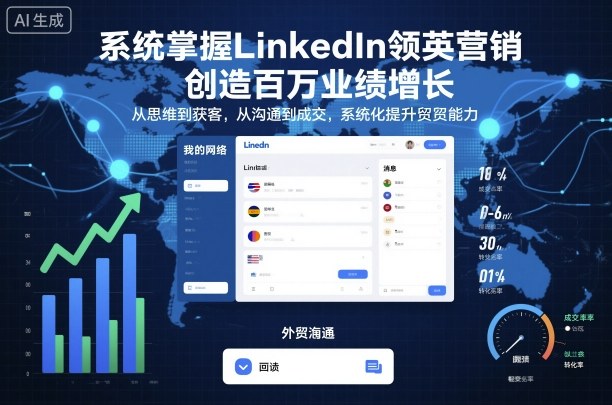 系统掌握LinkedIn领英营销，创造百万业绩增长，从思维到获客，从沟通到成交，系统化提升外贸能力-朽念云创