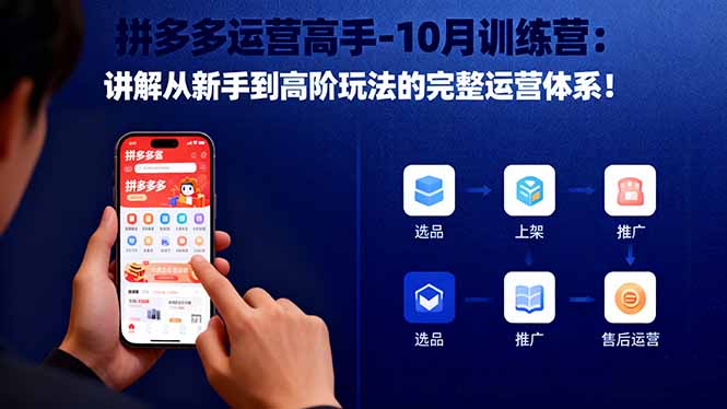 拼多多运营高手-10月训练营：讲解从新手到高阶玩法的完整运营体系！-朽念云创