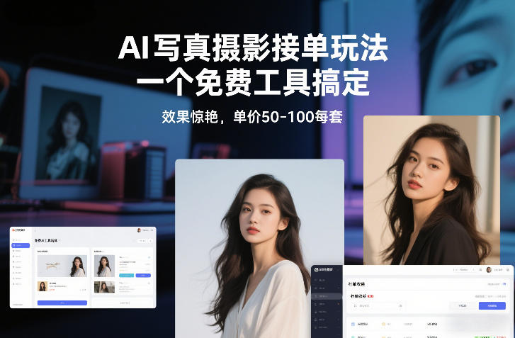 AI写真摄影接单玩法，一个免费工具搞定，效果惊艳，单价50-100每套-朽念云创