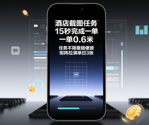 酒店截图任务,15秒完成一单,一单0.6米,任务不限量随便接,矩阵拉满单日3张【揭秘】-朽念云创