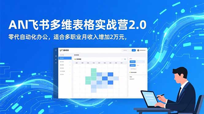 AI+飞书多维表格实战营2.0：零代码自动化办公，适合多职业月收入增加2万元-朽念云创