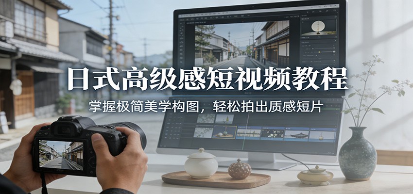 日式高级感短视频教程：掌握极简美学构图，轻松拍出质感短片-朽念云创