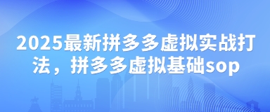 2025最新拼多多虚拟实战打法，拼多多虚拟基础sop-朽念云创