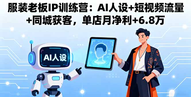 服装老板IP训练营：AI人设+短视频流量+同城获客，单店月净利+6.8万-朽念云创