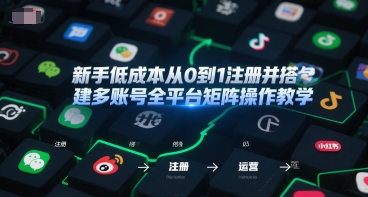 新手低成本从0到1注册并搭建多账号全平台矩阵操作教学,手机号-邮箱-IP-工具-朽念云创