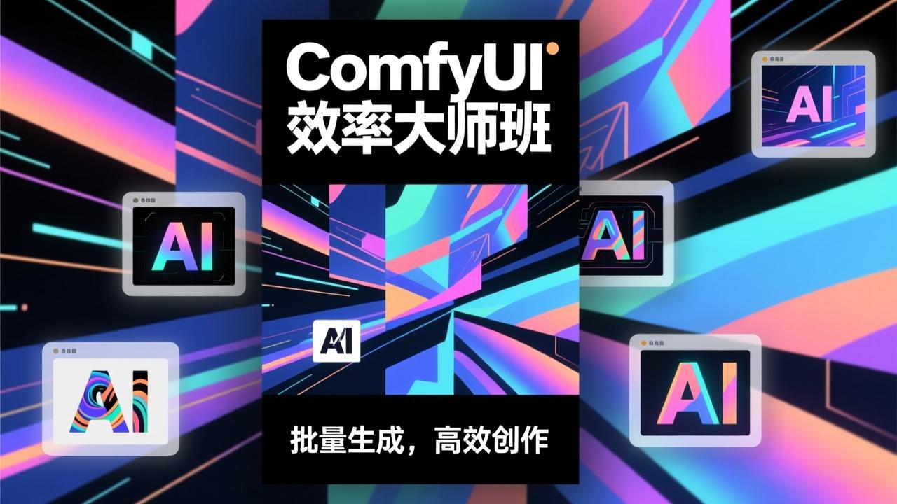 ComfyUI效率大师班：工作流搭建，批量生成，将个人AI出图效率提升5-10倍，月接单收入1-3万-朽念云创