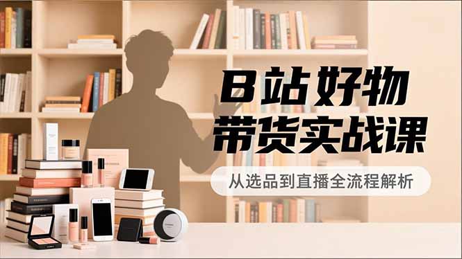 B站好物带货实战课，账号定位、选品拍摄、运营变现，全流程教学，实现UP主月入过万-朽念云创