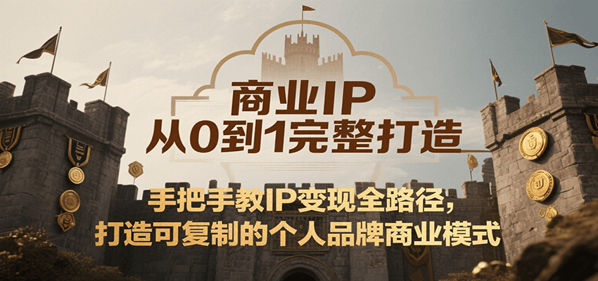 商业IP从0到1完整打造，手把手教IP变现全路径，打造可复制的个人品牌商业模式-朽念云创