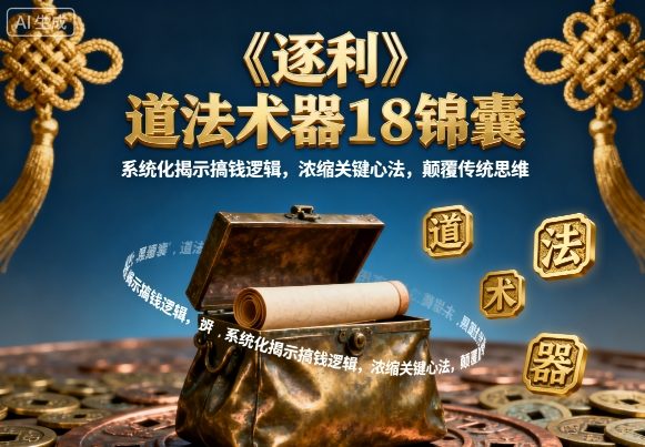 《逐利》道法术器18锦囊，系统化揭示搞钱逻辑，浓缩关键心法，颠覆传统思维(更新)-朽念云创