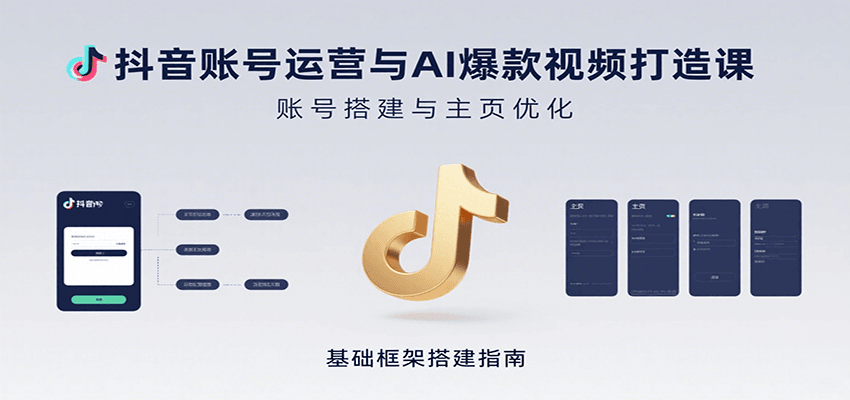 抖音账号运营与AI爆款视频打造课：含账号搭建、运营及多种AI特效视频制作方法-朽念云创