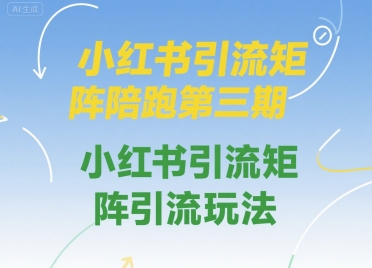 小红书引流矩阵陪跑第三期，小红书引流矩阵引流玩法-朽念云创