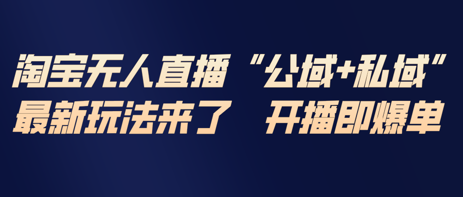 淘宝无人直播最新玩法，包含私域和公域两种玩法-朽念云创