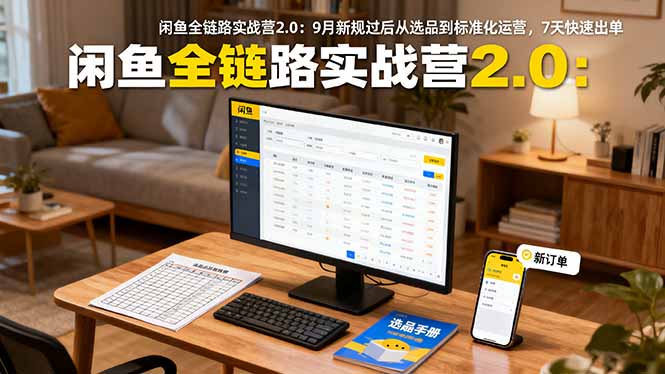 闲鱼全链路实战营2.0：9月新规过后从选品到标准化运营，7天快速出单-朽念云创