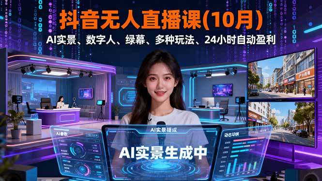 抖音无人直播课(10月-朽念云创