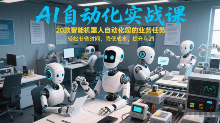 AI自动化实战课:20款智能机器人自动化您的业务任务,轻松节省时间,降低成本,提升利润-朽念云创