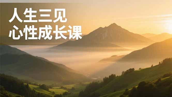 人生三见心性成长课，见天地众生自己，搞透人性安顿身心，活出清晰自我，内在富足无价-朽念云创