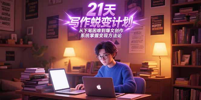 21天写作蜕变计划，从下笔困难到爆文创作，系统掌握变现方法论-朽念云创