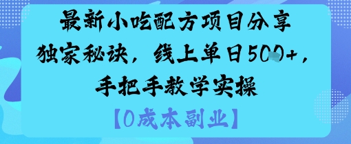 最新小吃配方项目分享独家秘诀，线上单日5张，手把手教学实操-朽念云创