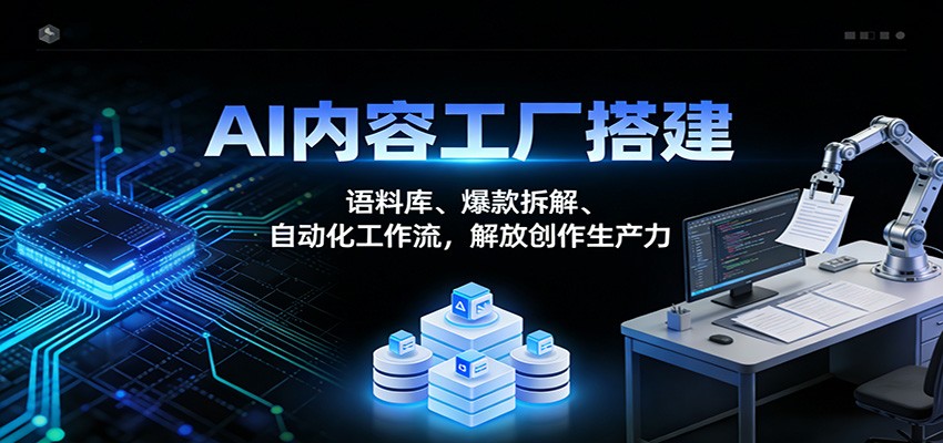 AI内容工厂搭建：语料库、爆款拆解、自动化工作流，解放创作生产力-朽念云创