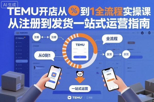 TEMU开店从0到1全流程实操课,从注册到发货一站式运营指南-朽念云创