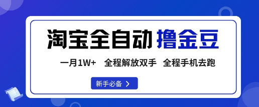 淘宝菜鸟全自动撸金豆，轻松月入1W+，全程手机去跑，操作简单【揭秘】-朽念云创
