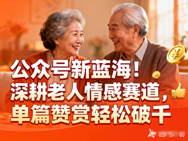 公众号新蓝海！深耕老人情感赛道，单篇赞赏轻松破1k-朽念云创