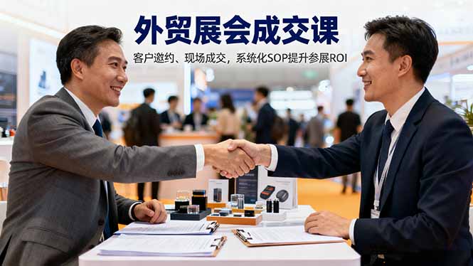 外贸展会成交课，含目标制定、客户邀约、现场成交，系统化SOP提升参展ROI-朽念云创