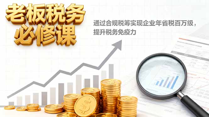 老板税务必修课,通过合规税筹实现企业年省税百万级,提升税务免疫力-朽念云创