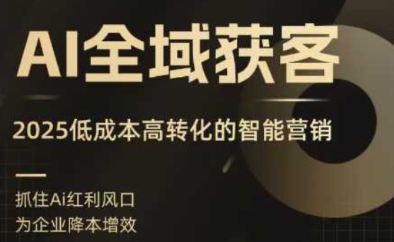 AI全域获客实训营，2025低成本高转化的智能营销，精准找客，高效营销-朽念云创