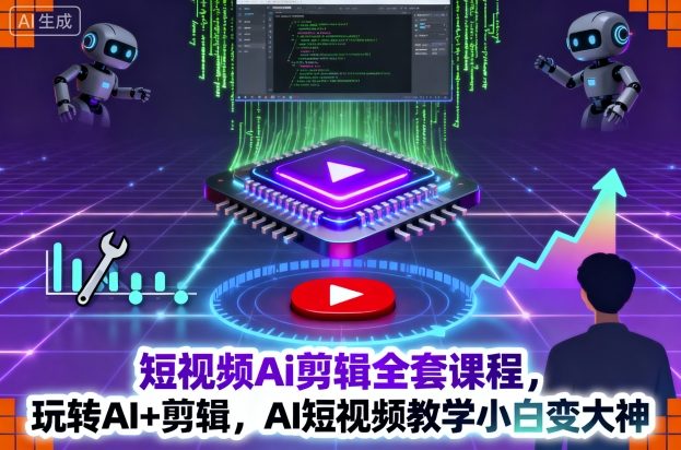 短视频Ai剪辑全套课程，玩转AI+剪辑，AI短视频教学小白变大神-朽念云创