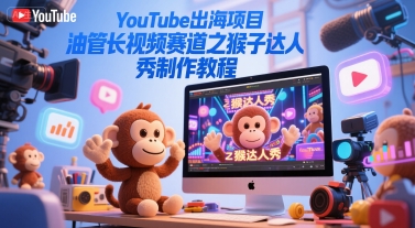 YouTube出海项目,油管长视频赛道之猴子达人秀制作教程-朽念云创