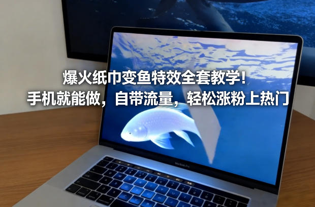 爆火纸巾变鱼特效全套教学！手机就能做，自带流量，轻松涨粉上热门-朽念云创