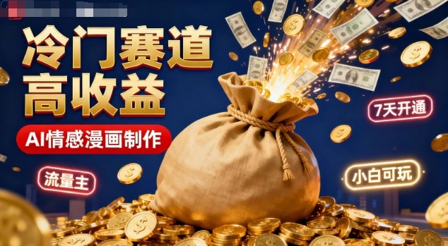 公众号冷门赛道，用AI做情感漫画，7天开通流量主，操作简单，小白可玩-朽念云创