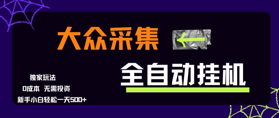 大众采集全自动玩法，新手小白轻松一天500+，操作简单-朽念云创