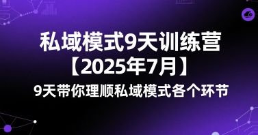 私域模式9天训练营【2025年7月】​9天带你理顺私域模式各个环节-朽念云创