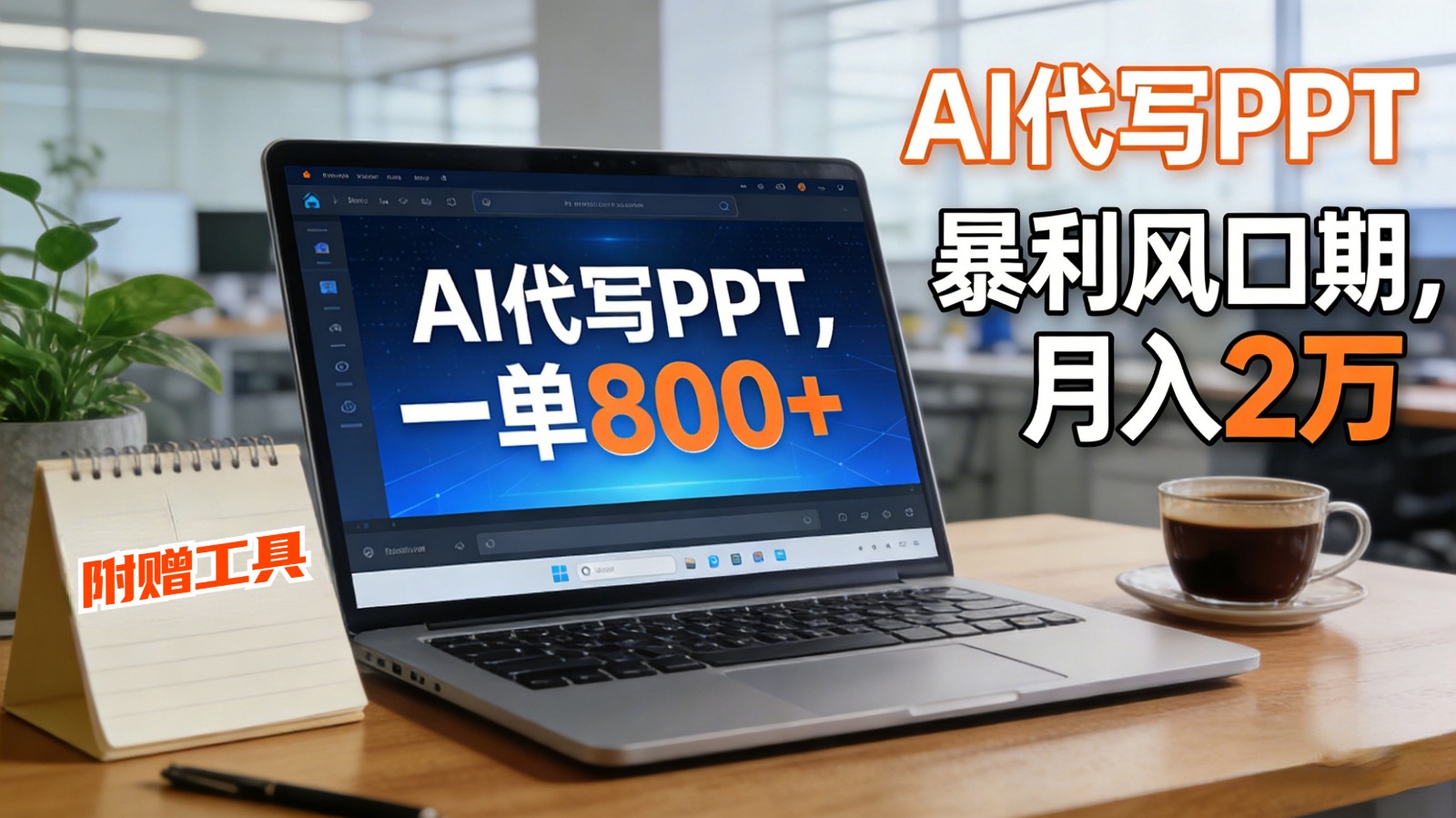 AI 代写做 PPT！一单狂赚 800+，风口期月入 2 万(工具 + 提示词直接送)-朽念云创