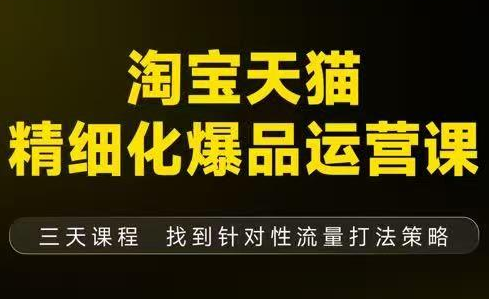 猫课子幽·淘宝天猫精细化爆品运营【音频+字幕+文档】(9月12-14杭州线下课)-朽念云创