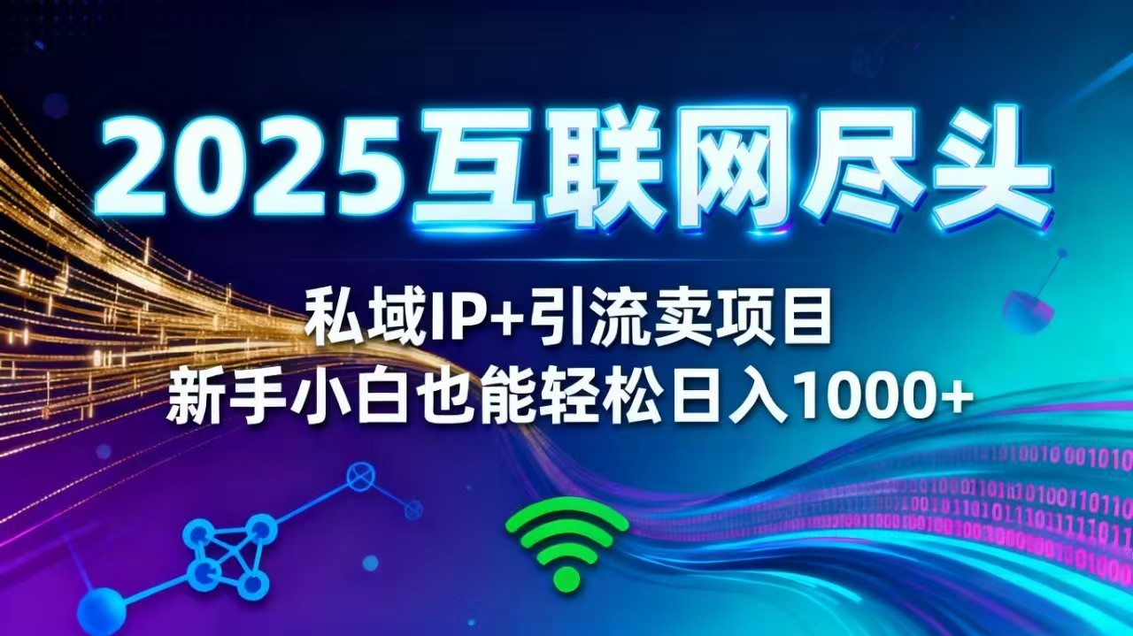 2025网创尽头王炸项目！私域 IP + 精准引流，新手小白在家躺赚日入 1000+-朽念云创