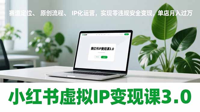 小红书虚拟IP变现课3.0，赛道定位、原创流程、IP化运营，实现零违规安全变现，单店月入过万-朽念云创
