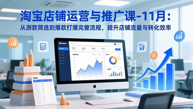 淘宝店铺运营与推广课-11月：从测款筛选到爆款打爆完整流程，提升店铺流量与转化效率-朽念云创