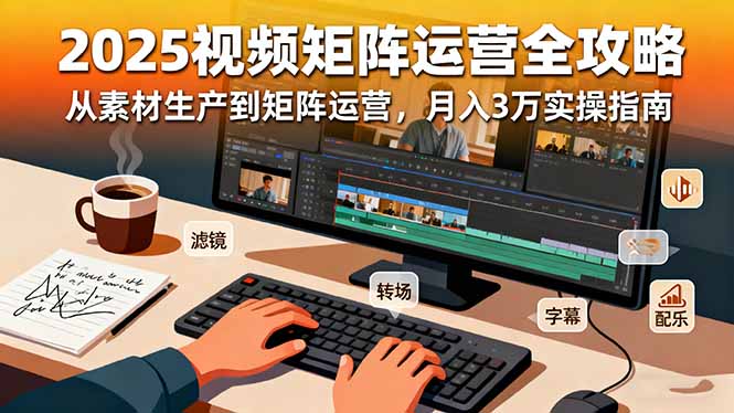 2025短视频矩阵运营全攻略：从素材生产到矩阵运营，月入3万实操指南-朽念云创