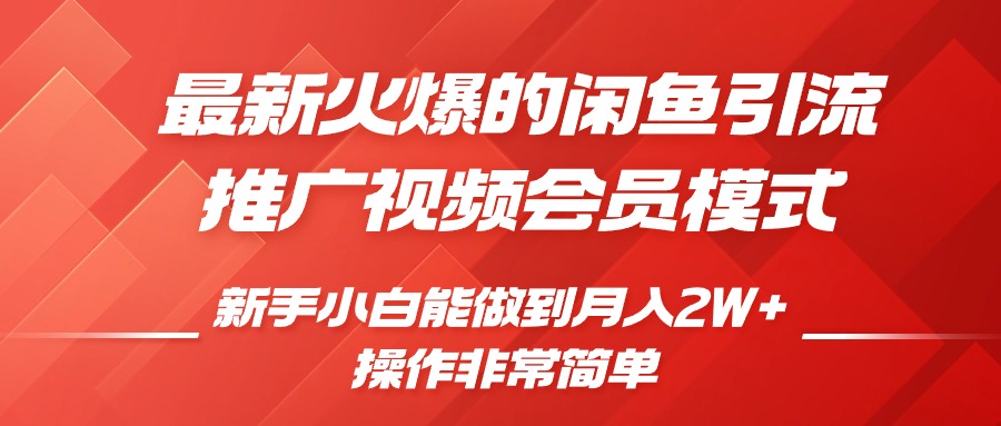 闲鱼引流推广影视会员，0成本就可以操作，新手小白月入过W+【揭秘】-朽念云创