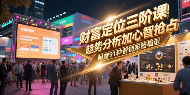财富定位三阶课，趋势分析加心智抢占，附赠91种营销策略模型-朽念云创