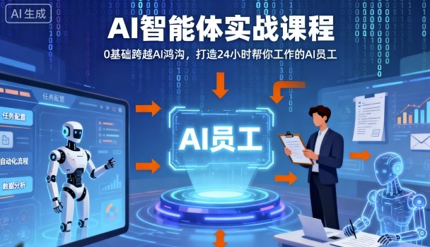 Ai智能体实战课程，0基础跨越Ai鸿沟，打造24小时帮你工作的Ai员工，打破常规，以实战定义Ai-朽念云创