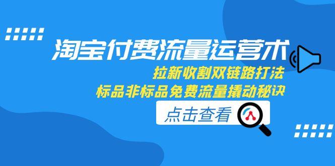 淘宝付费流量运营术，拉新收割双链路打法，标品非标品免费流量撬动秘诀-朽念云创