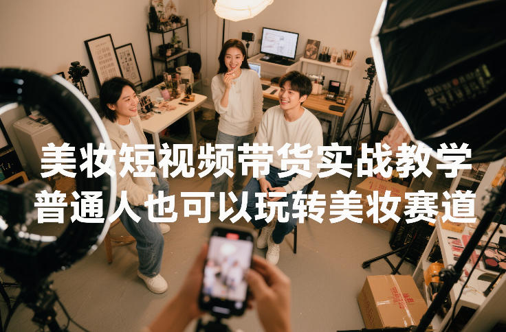 美妆短视频带货实战教学，普通人也可以玩转美妆赛道-朽念云创