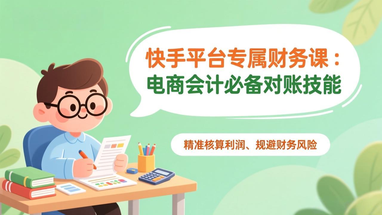 快手平台专属财务课：电商会计必备对账技能，精准核算利润、规避财务风险-朽念云创