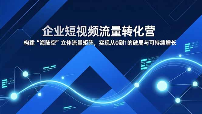 企业短视频流量转化营，构建“海陆空”立体流量矩阵，实现从0到1的破局与可持续增长-朽念云创