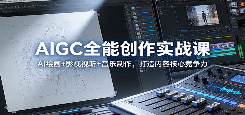AIGC全能创作实战课：AI绘画+影视视听+音乐制作，打造内容核心竞争力-朽念云创